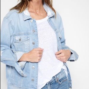 7 for all mankind boyfriend distressed denim jacket